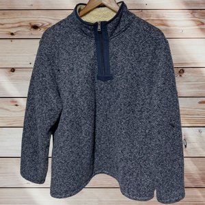 Orvis Fleece Lined Pullover Blue Size Large